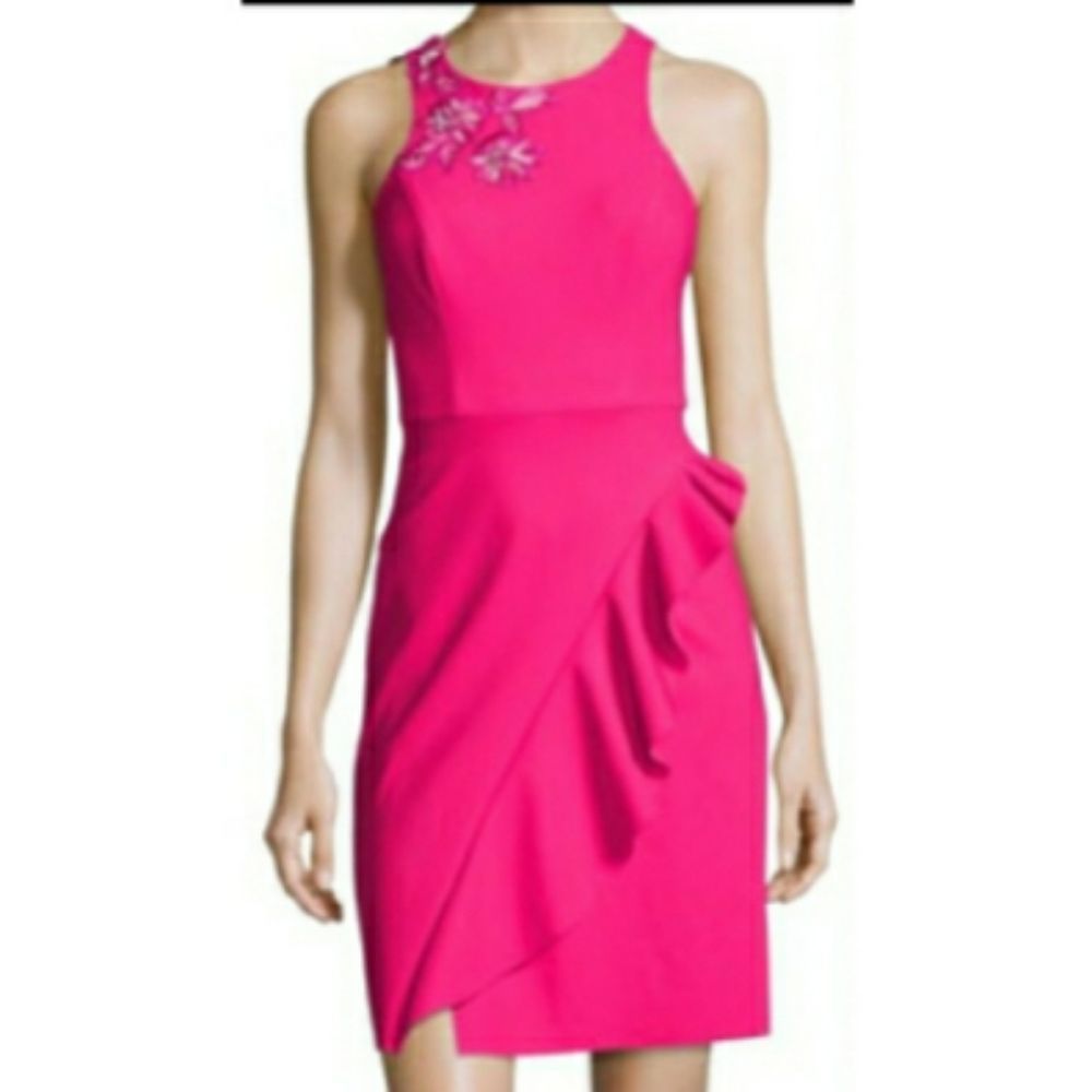 Marchesa Notte Draped Beaded Flower Embroi… - Picture 3 of 9